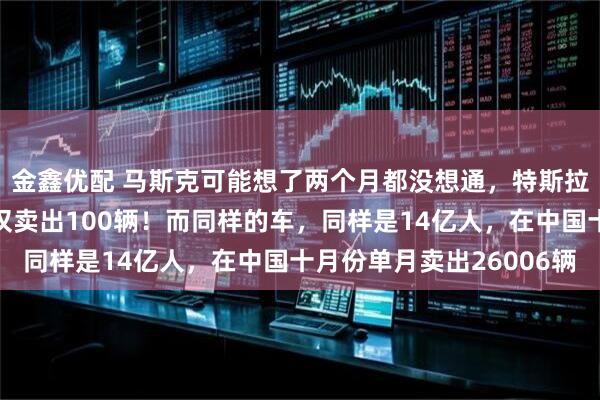 金鑫优配 马斯克可能想了两个月都没想通，特斯拉登陆印度市场两个月仅卖出100辆！而同样的车，同样是14亿人，在中国十月份单月卖出26006辆