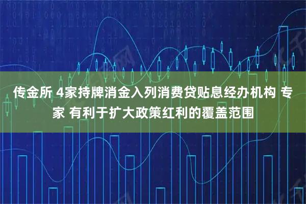 传金所 4家持牌消金入列消费贷贴息经办机构 专家 有利于扩大政策红利的覆盖范围
